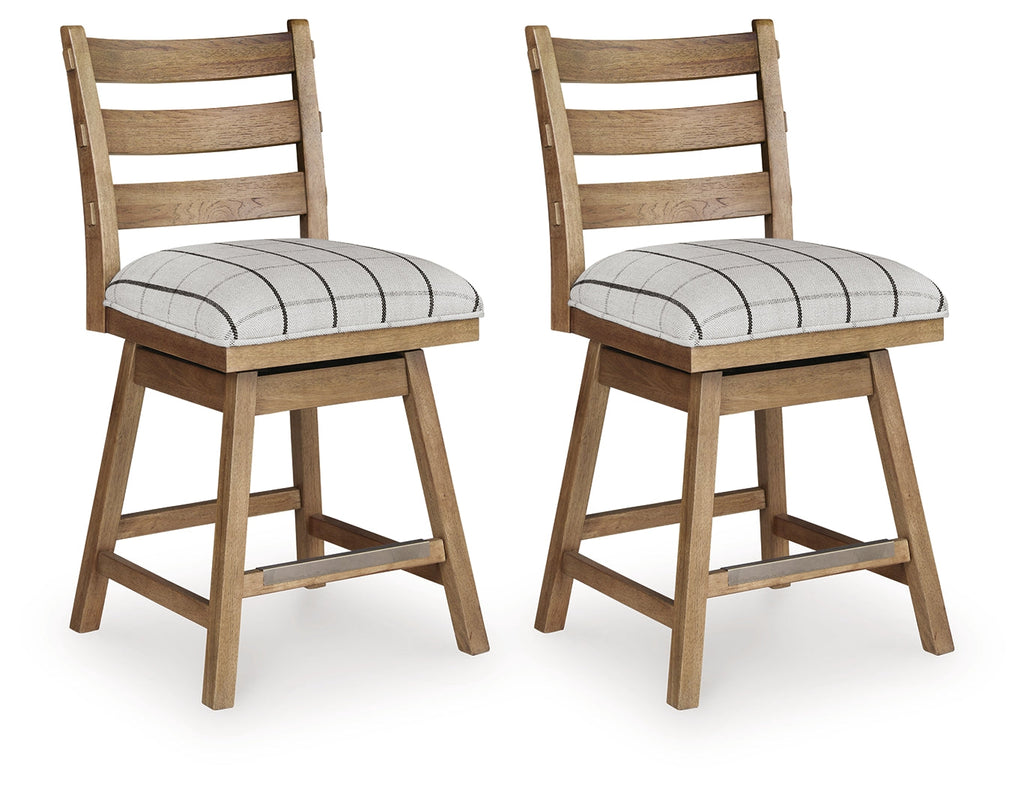 Ridgester Light Brown Counter Height Barstool (Set of 2)