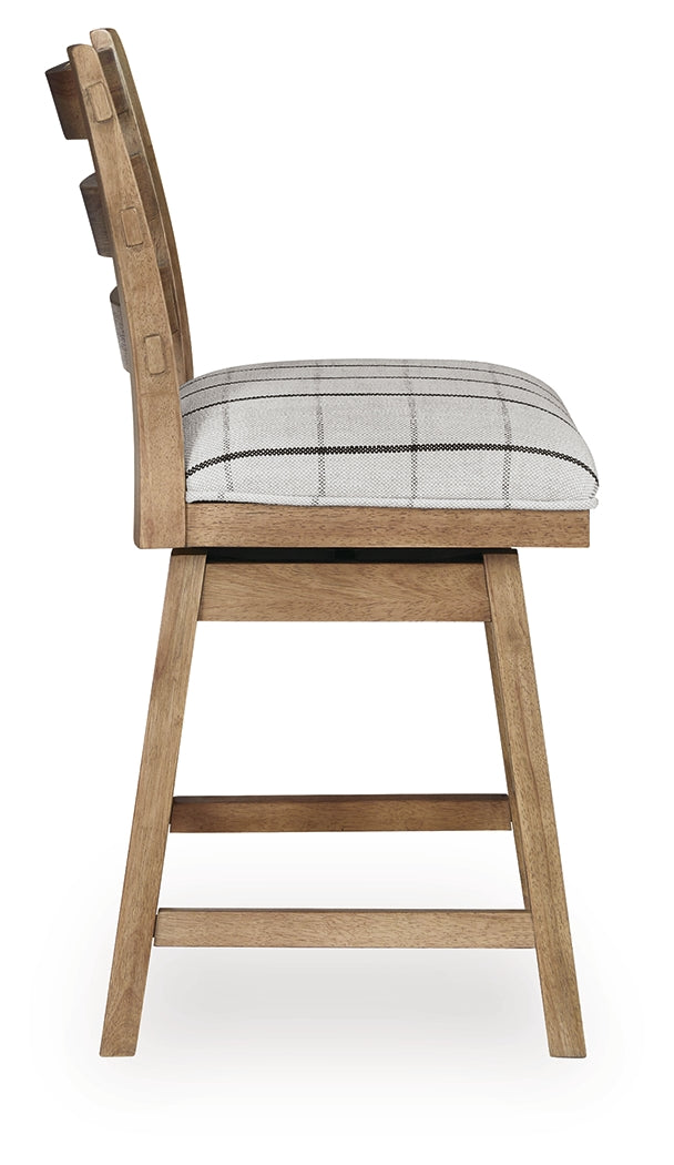 Ridgester Light Brown Counter Height Barstool (Set of 2)