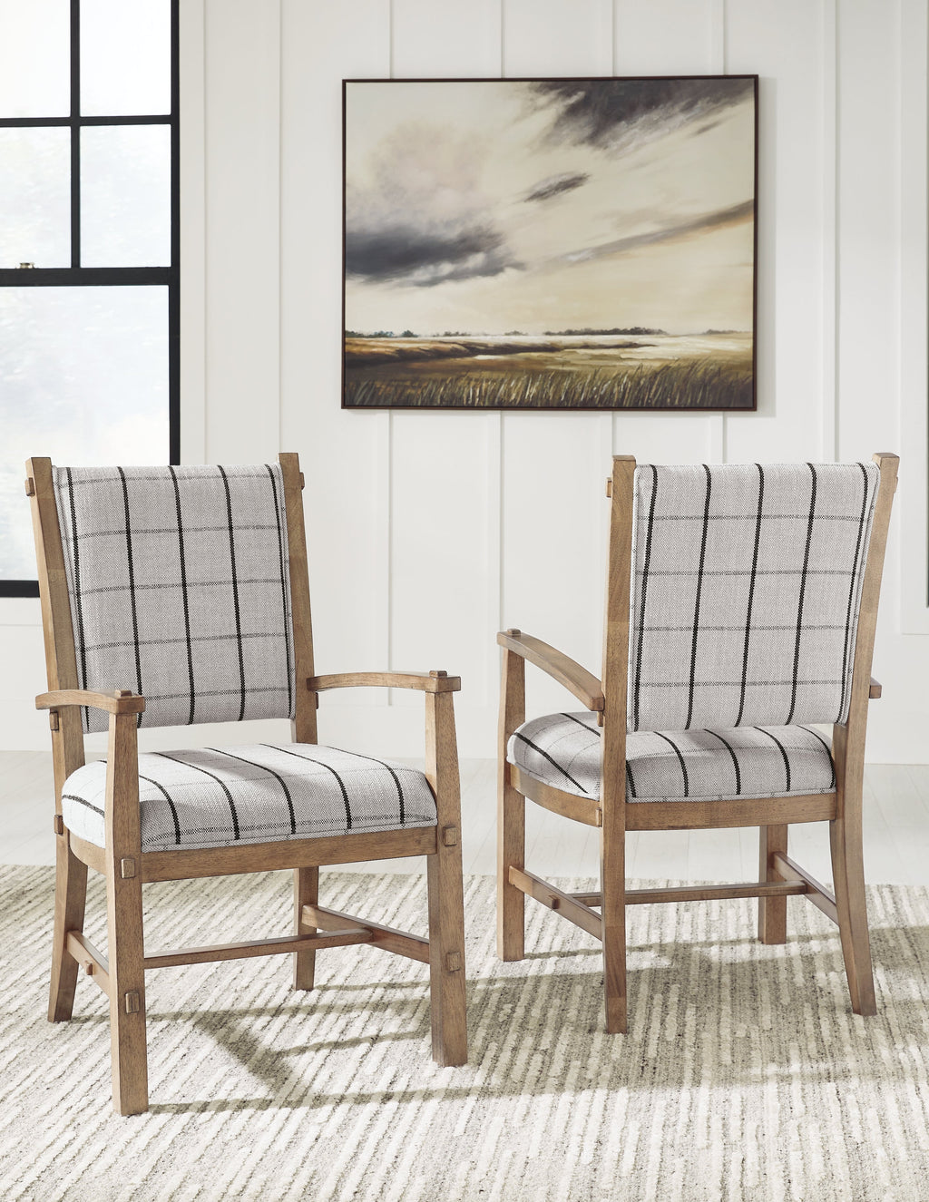 Ridgester Light Brown Dining Arm Chair (Set of 2)