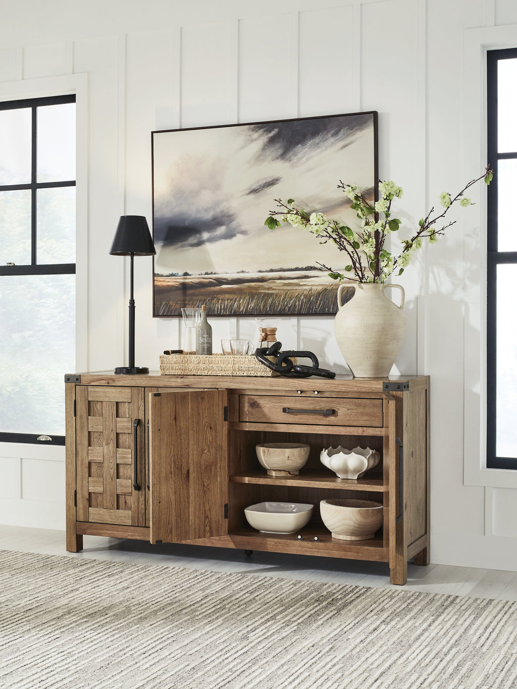 Ridgester Light Brown Dining Server