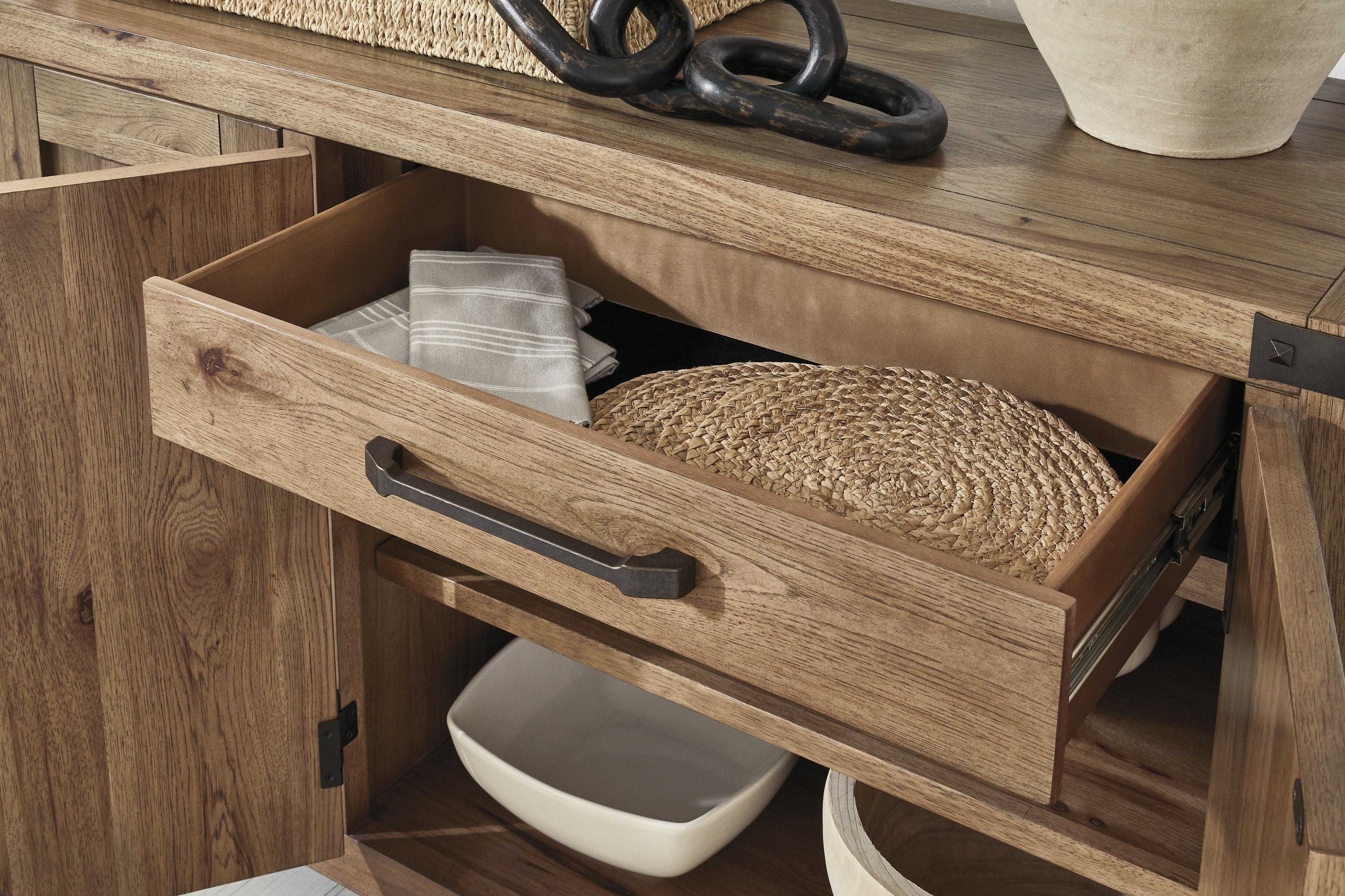 Ridgester Light Brown Dining Server
