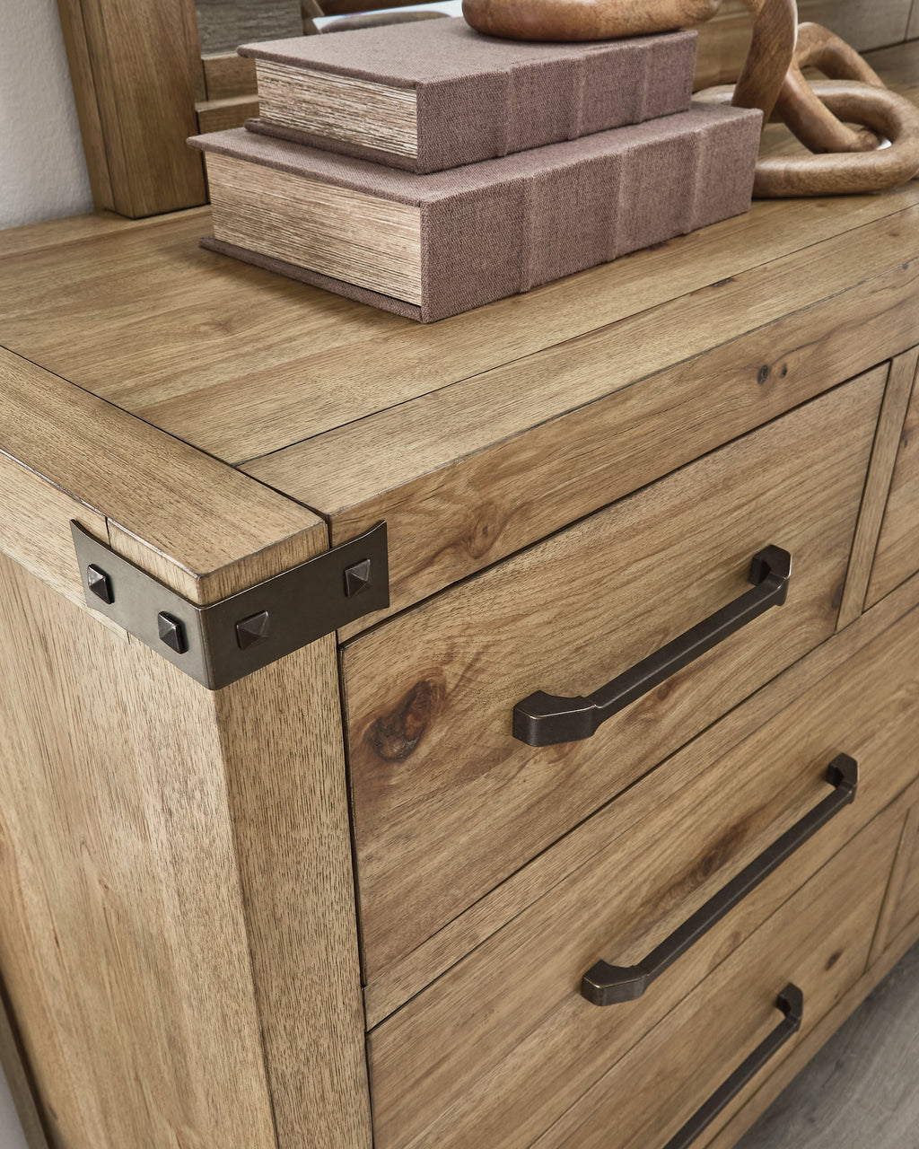Ridgester Light Brown Dresser and Mirror