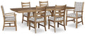 Ridgester Light Extension Dining Table, 2 Arm Chairs and 4 Side Chairs, Brown