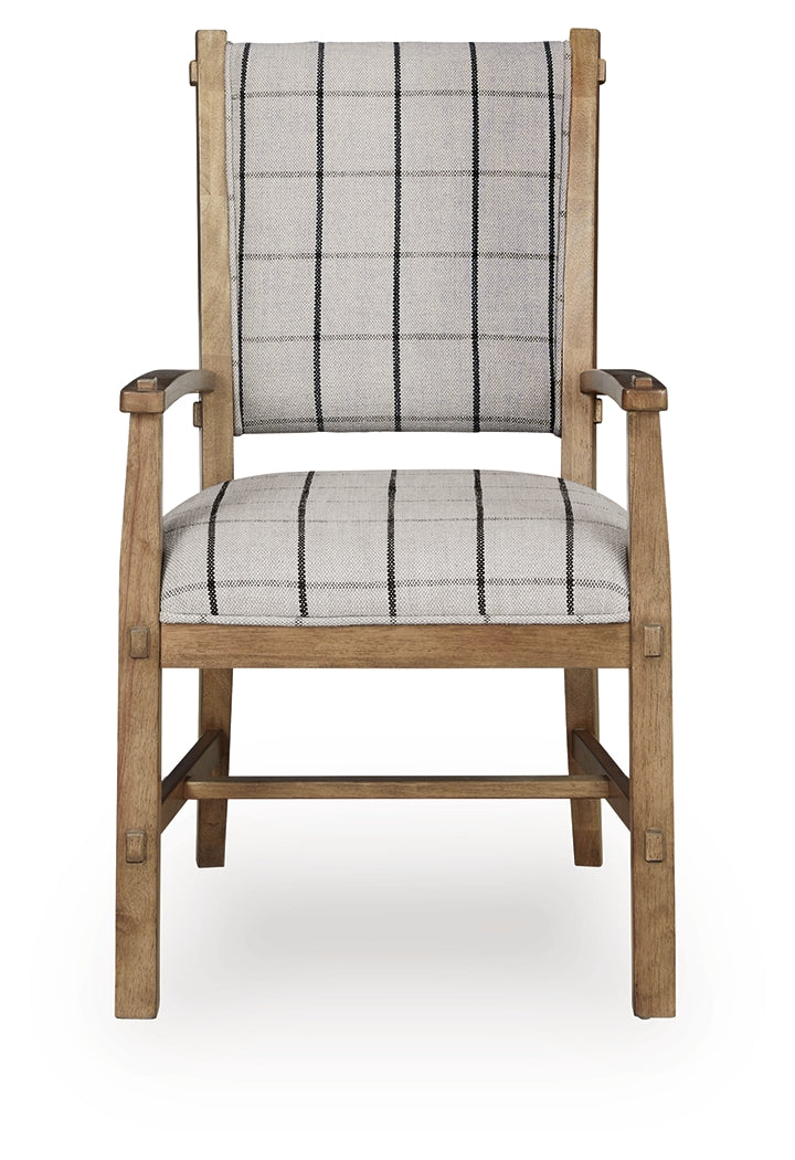 Ridgester Light Extension Dining Table, 2 Arm Chairs and 4 Side Chairs, Brown