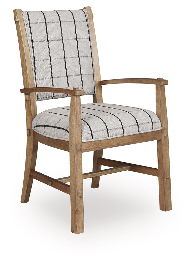 Ridgester Light Extension Dining Table, 2 Arm Chairs and 4 Side Chairs, Brown