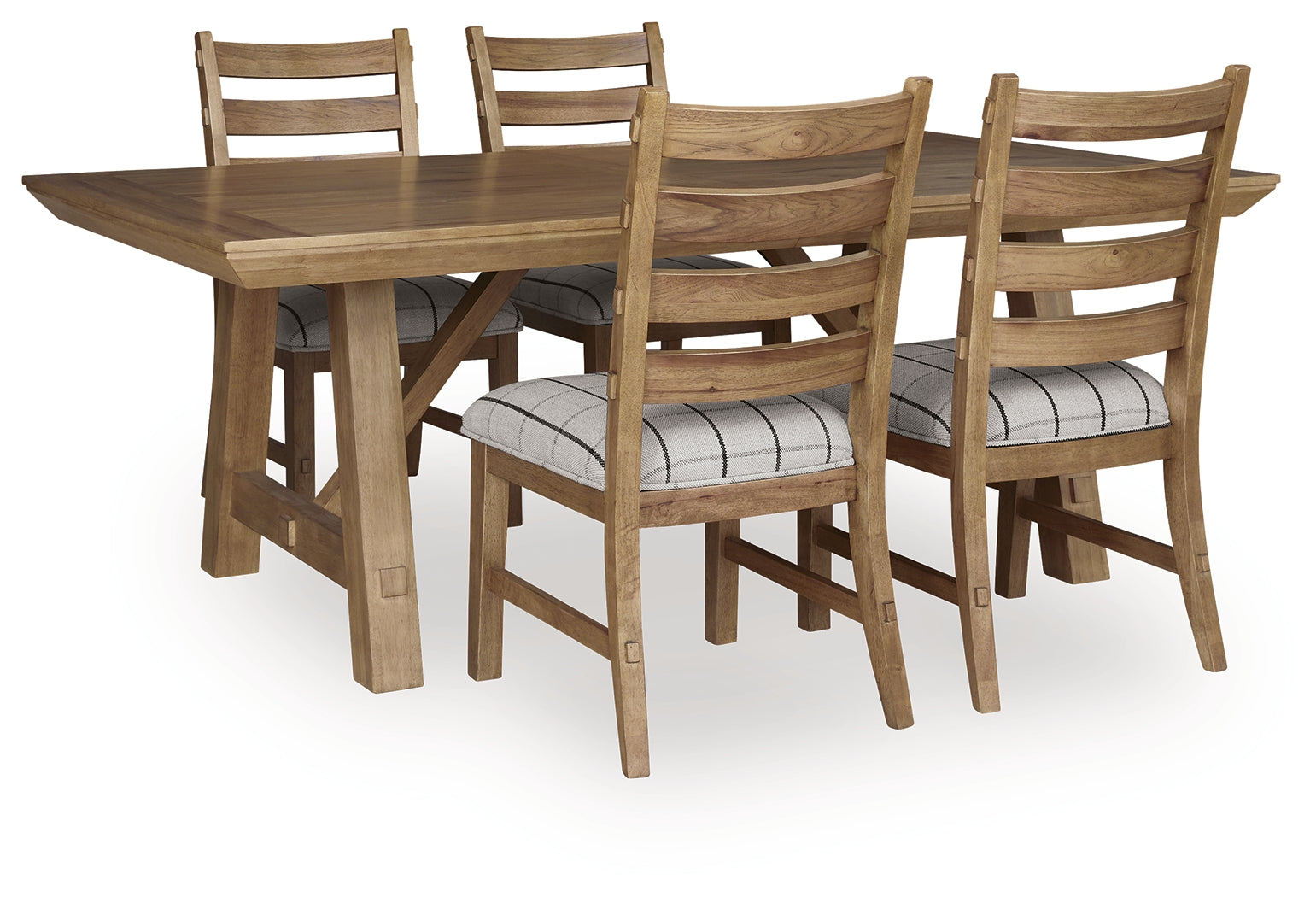 Ridgester Light Brown Extension Dining Table and 4 Chairs
