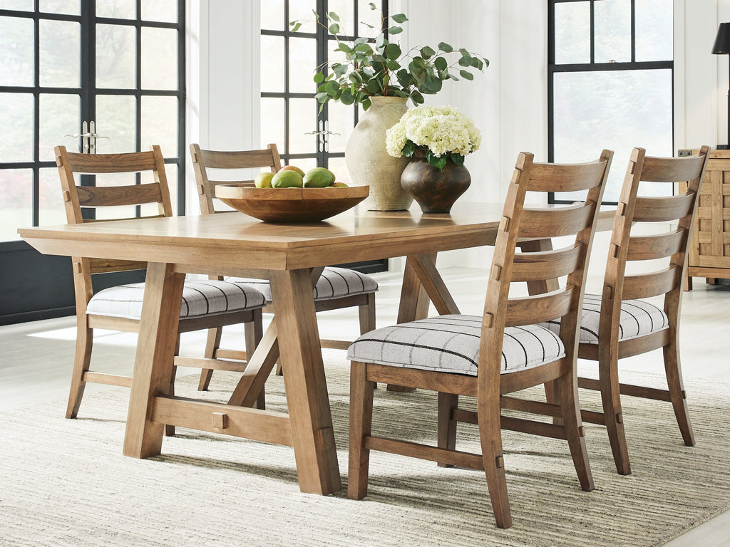 Ridgester Light Brown Extension Dining Table and 4 Chairs