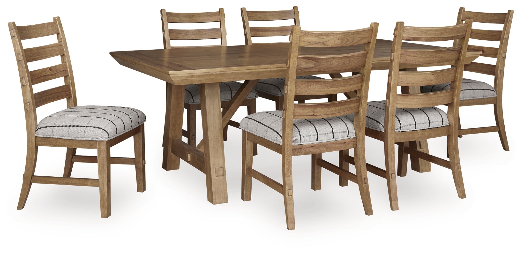 Ridgester Light Brown Extension Dining Table and 6 Chairs
