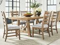 Ridgester Light Brown Extension Dining Table and 6 Chairs