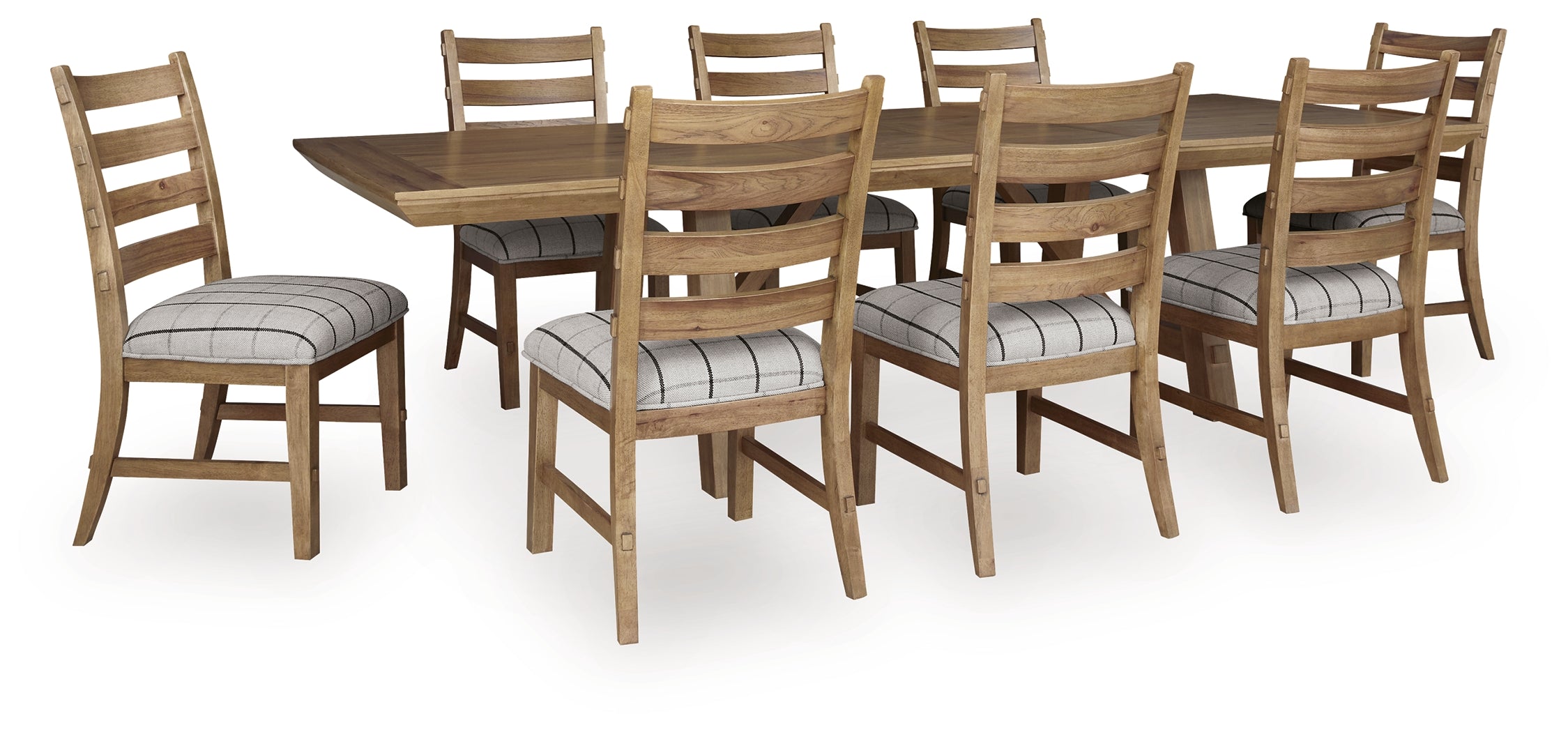 Ridgester Light Brown Extension Dining Table and 8 Chairs