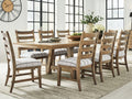 Ridgester Light Brown Extension Dining Table and 8 Chairs