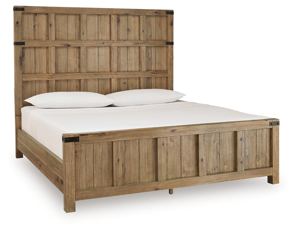 Ridgester Light Brown King Panel Bed