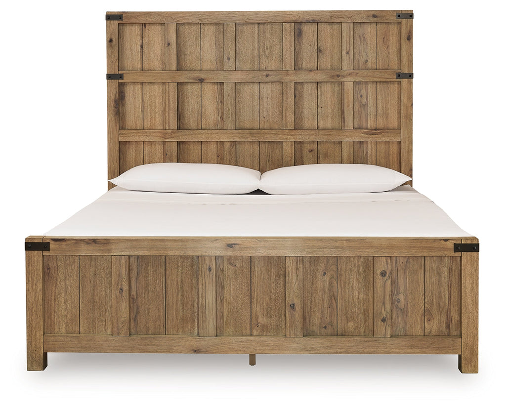 Ridgester Light Brown King Panel Bed