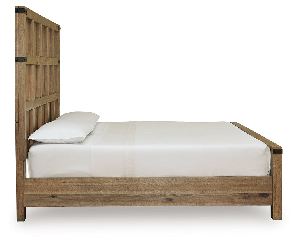 Ridgester Light Brown King Panel Bed