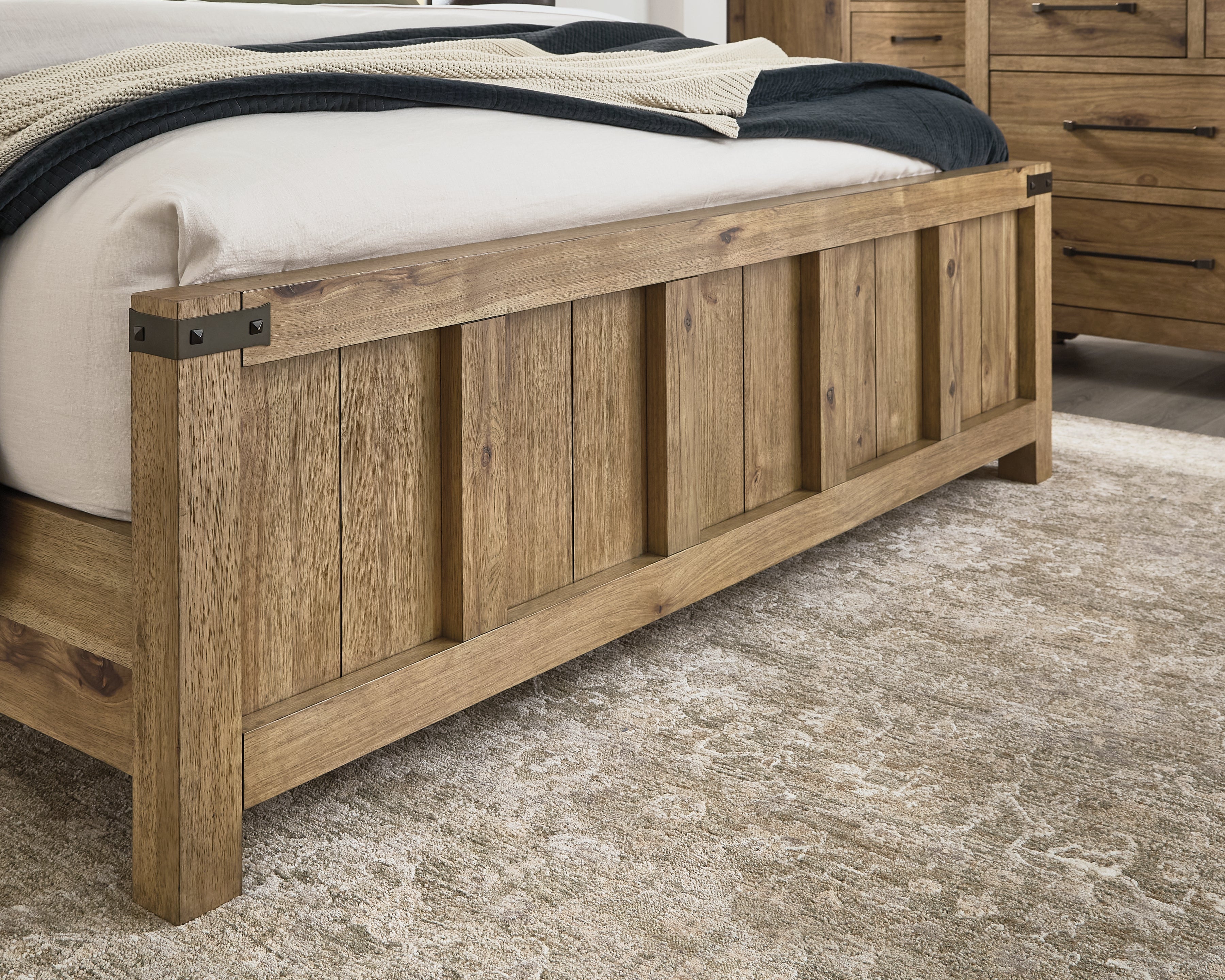 Ridgester Light Brown King Panel Bed