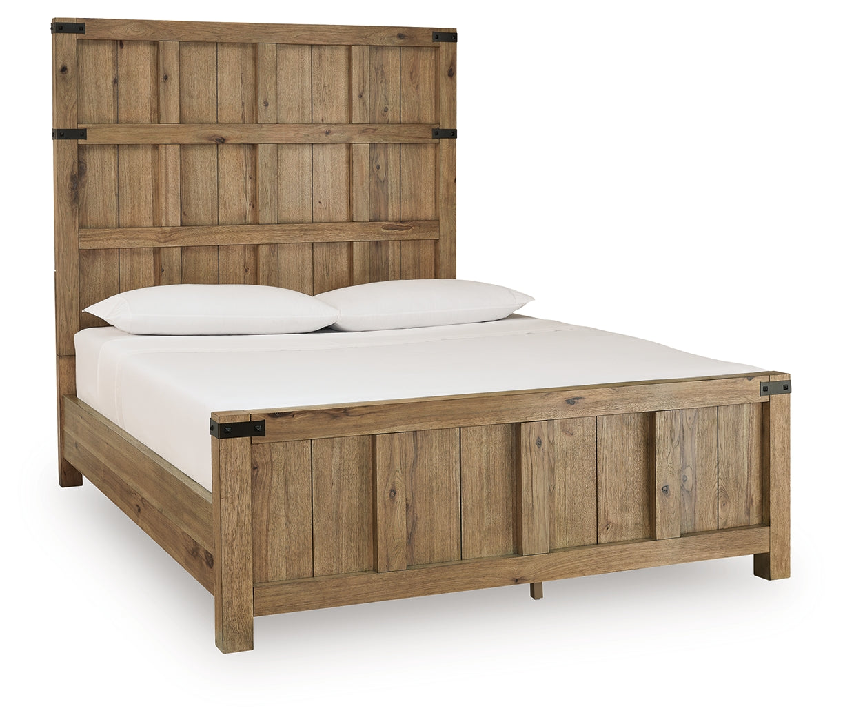 Ridgester Light Brown Queen Panel Bed, Dresser and Mirror