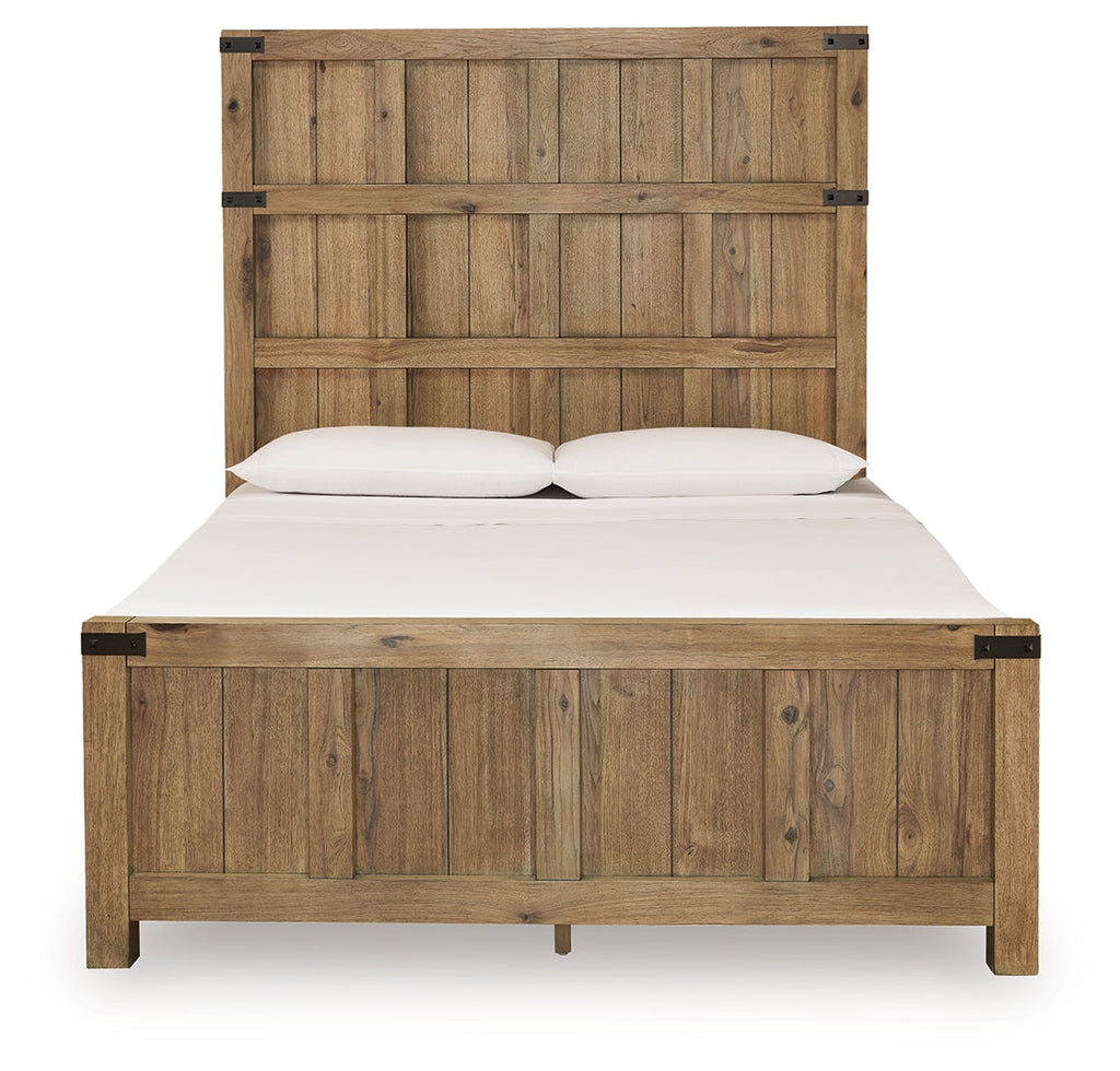 Ridgester Light Brown Queen Panel Bed