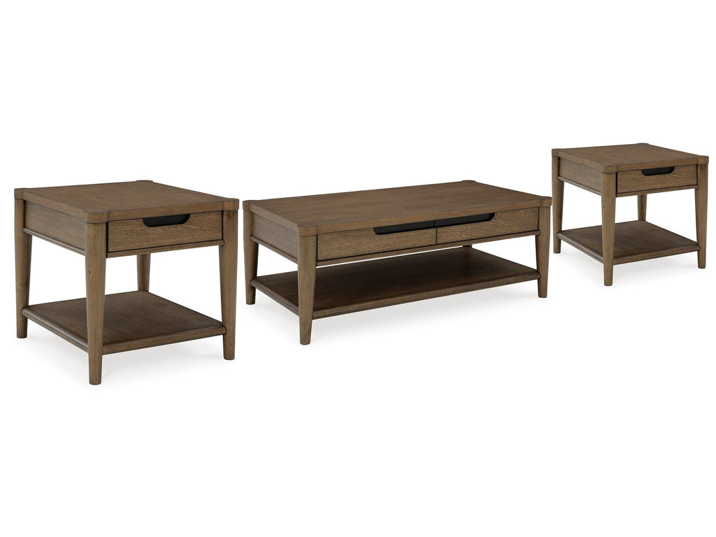 Roanhowe Brown Coffee Table and 2 End Tables