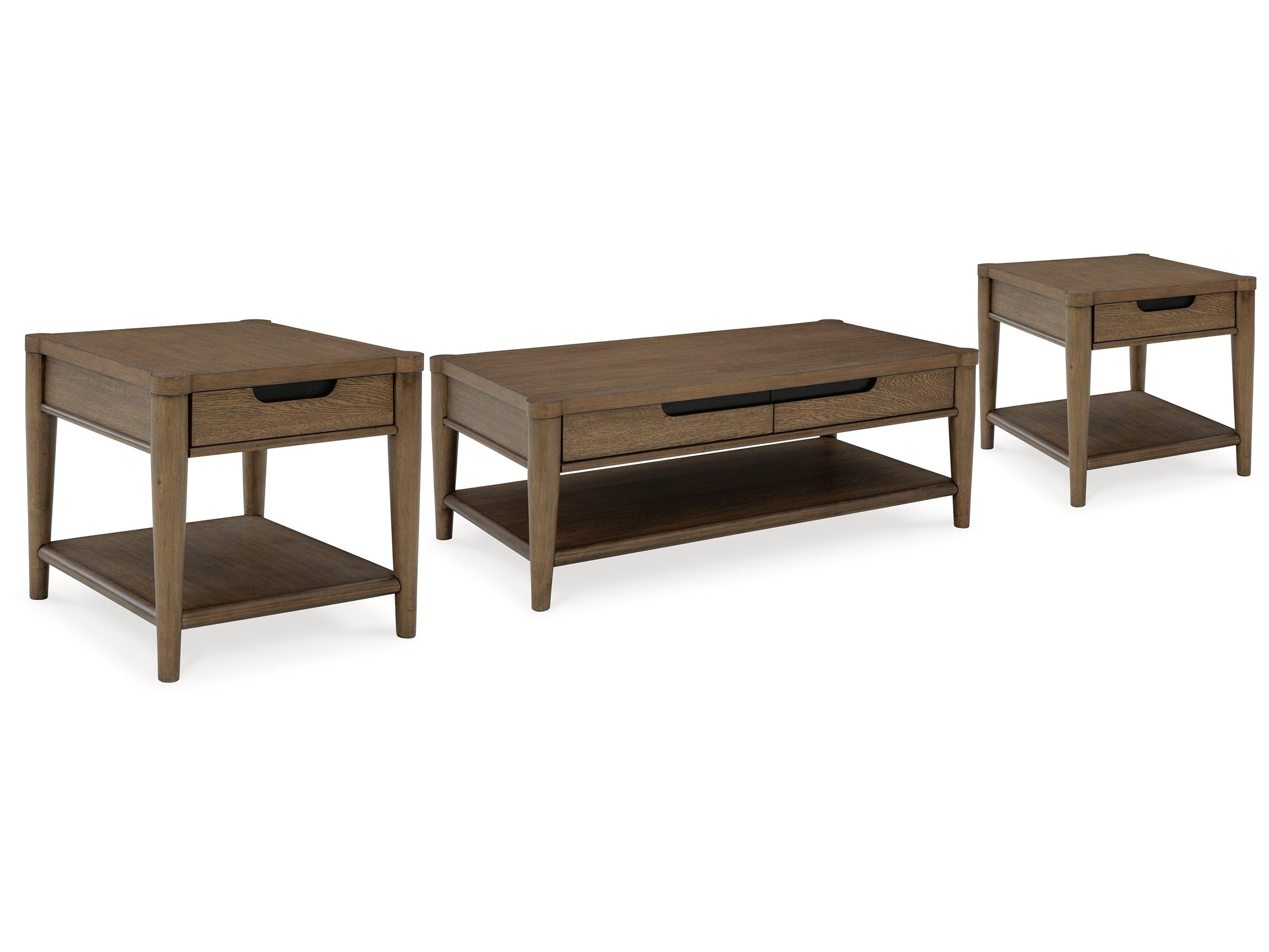 Roanhowe Brown Coffee Table and 2 End Tables