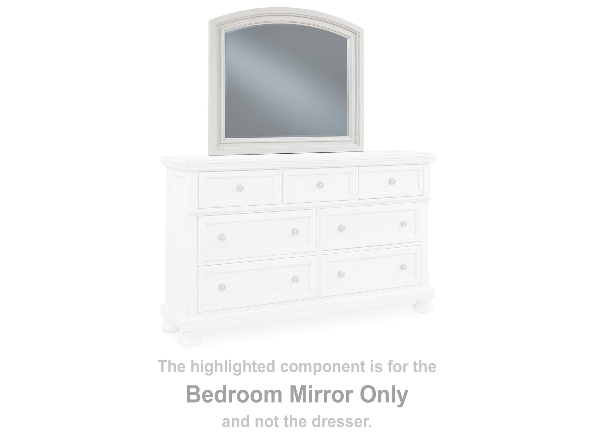 Robbinsdale Antique White 42" Bedroom Mirror
