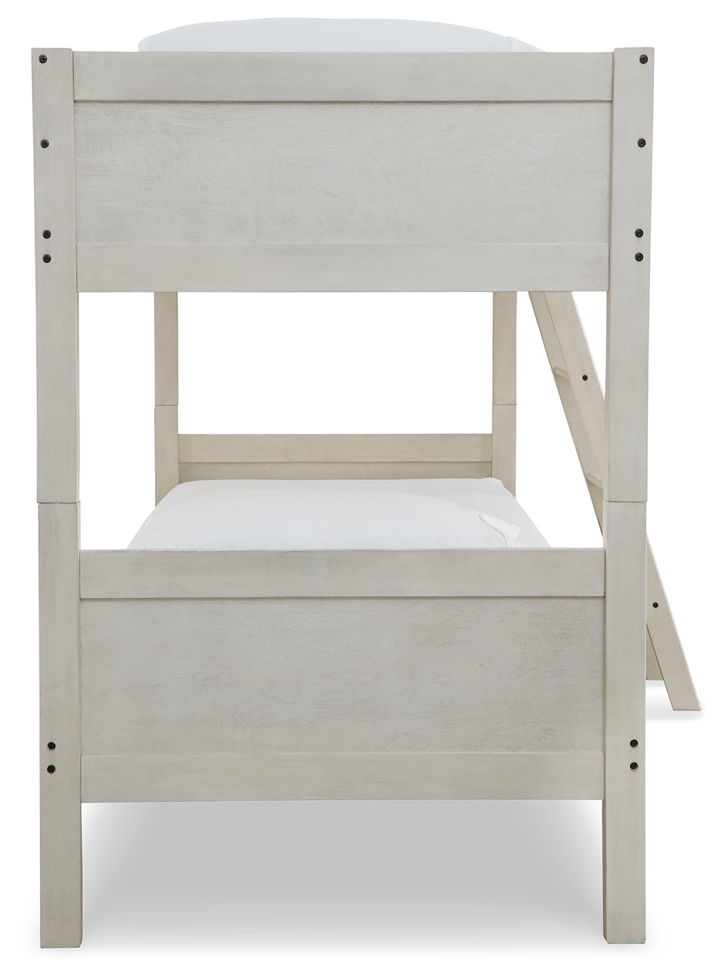 Robbinsdale Antique White Bunk Bedroom Set with Mattresses