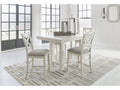 Robbinsdale Antique White Counter EXT Table and 4 Barstools