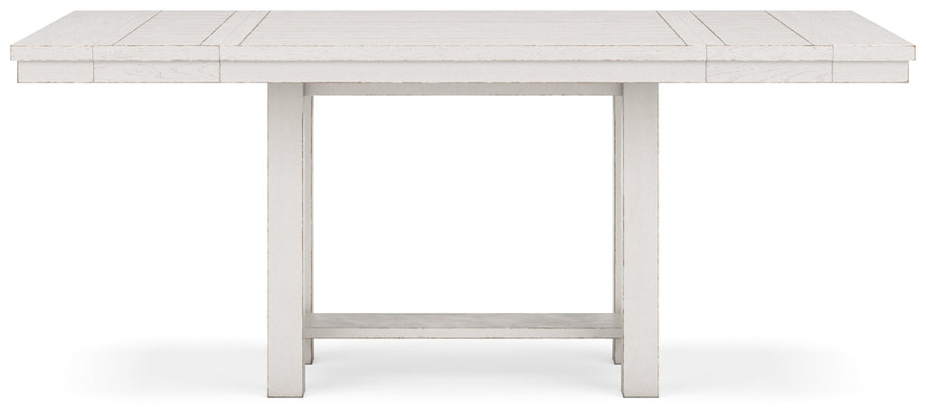 Robbinsdale Counter Height Dining Table, 2 Barstools, Bench and Server, Antique White