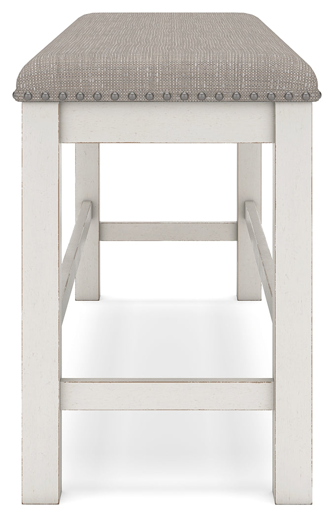Robbinsdale Counter Height Dining Table w/6 Barstools & Bench and Server, Antique White