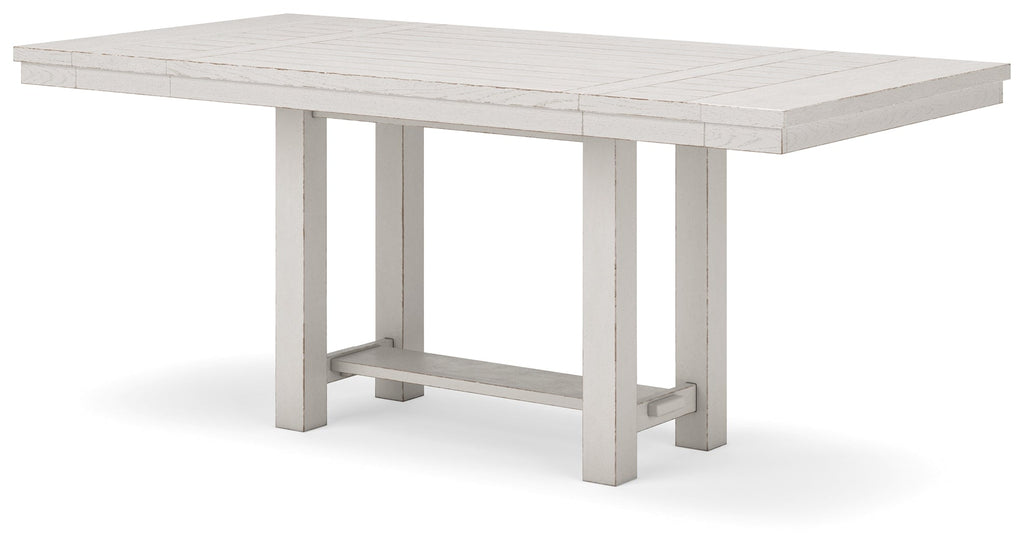 Robbinsdale Counter Height Dining Table w/4 Barstools & Bench and Server, Antique White