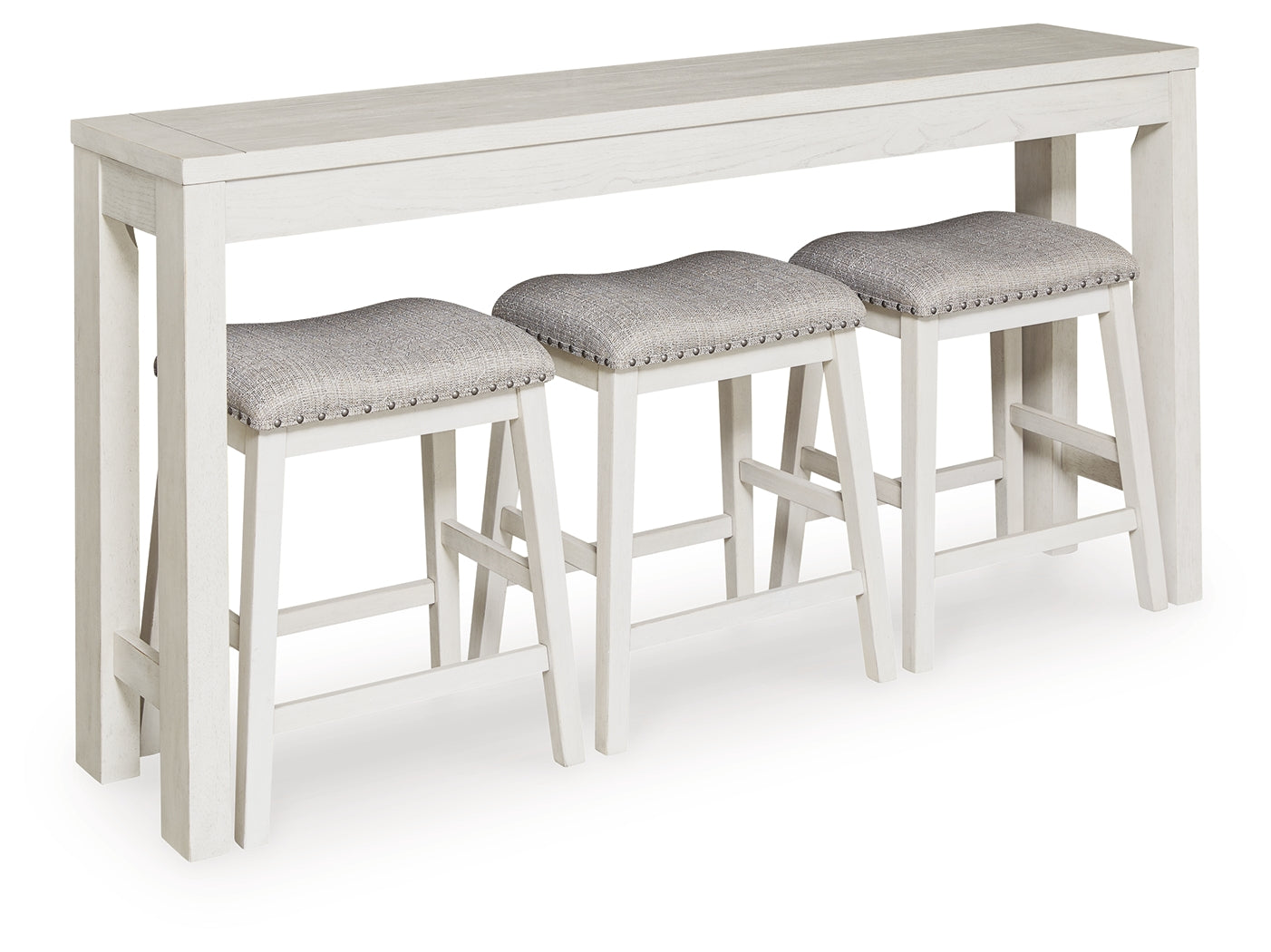 Robbinsdale Counter Height Dining Table and 3 Barstools Set, Antique White