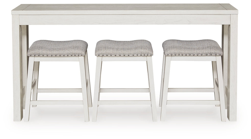 Robbinsdale Counter Height Dining Table and 3 Barstools Set, Antique White