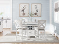 Robbinsdale Antique White Counter Height Dining Table and 4 Barstools