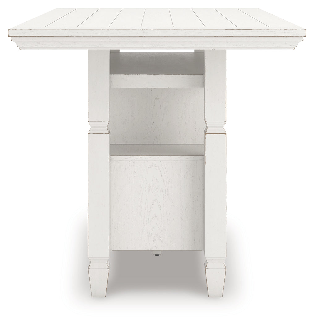 Robbinsdale Antique White Counter Height Dining Table and 4 Barstools