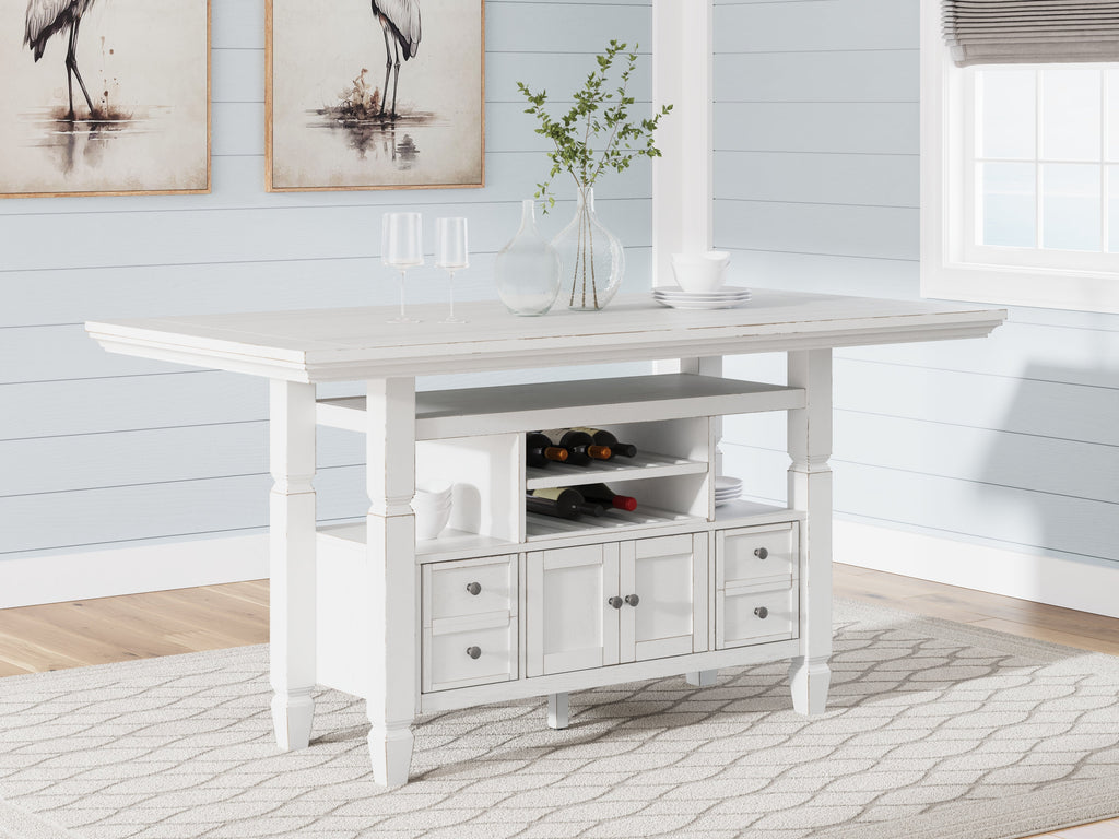 Robbinsdale Antique White Counter Height Dining Table and 4 Barstools