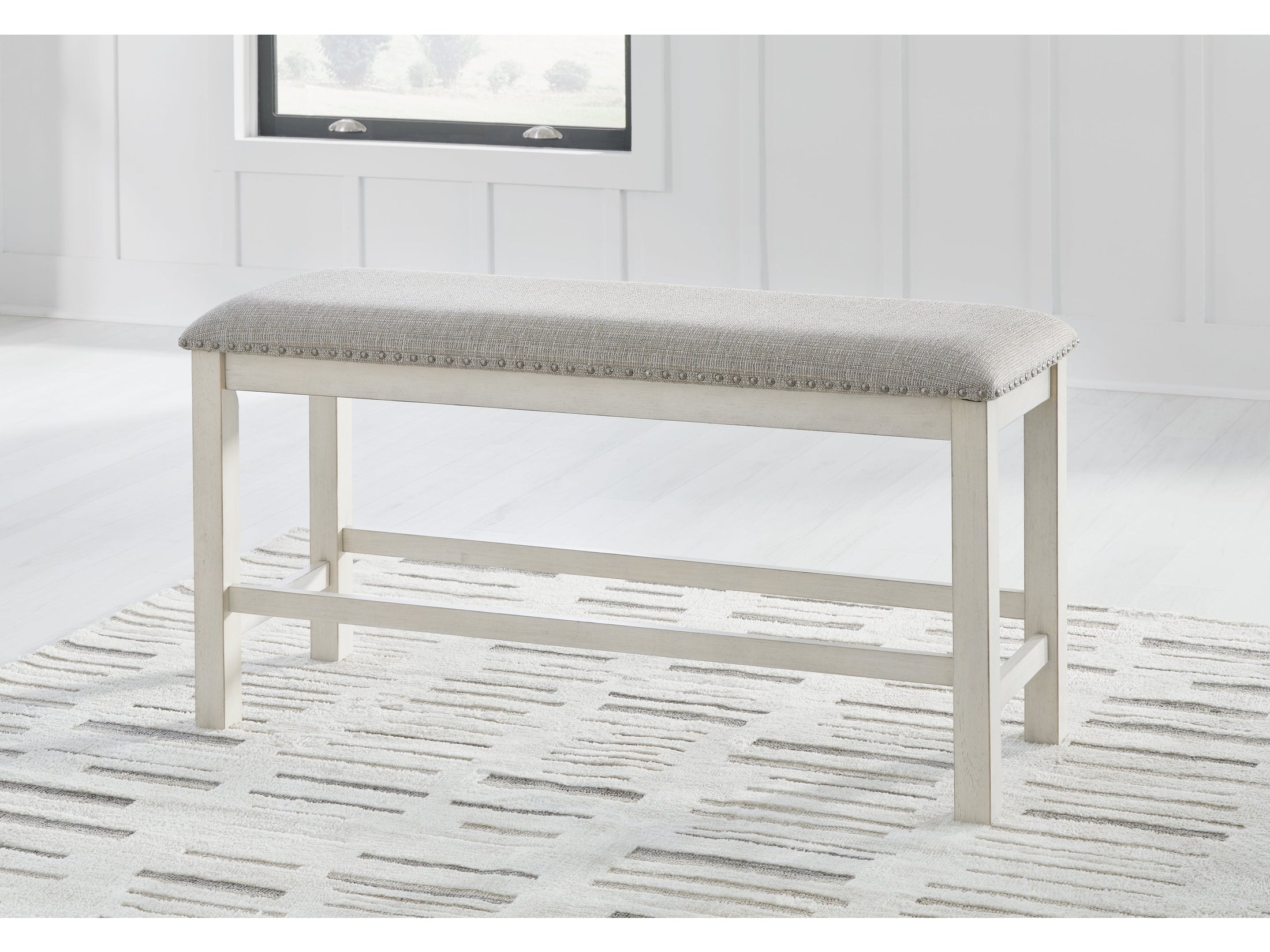Robbinsdale Counter Height Dining Table and 4 Barstools and Bench, Antique White
