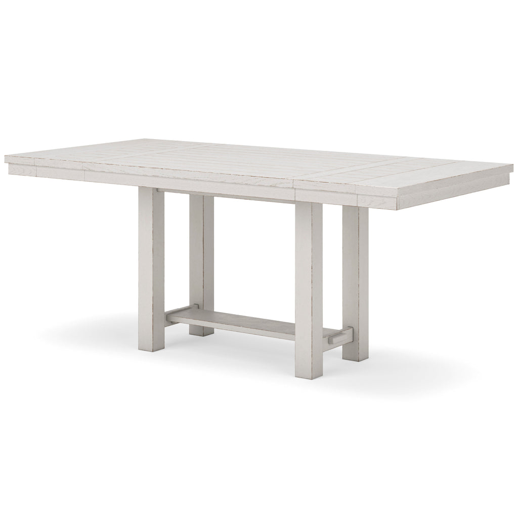 Robbinsdale Antique White Counter Height Dining Table and 8 Barstools