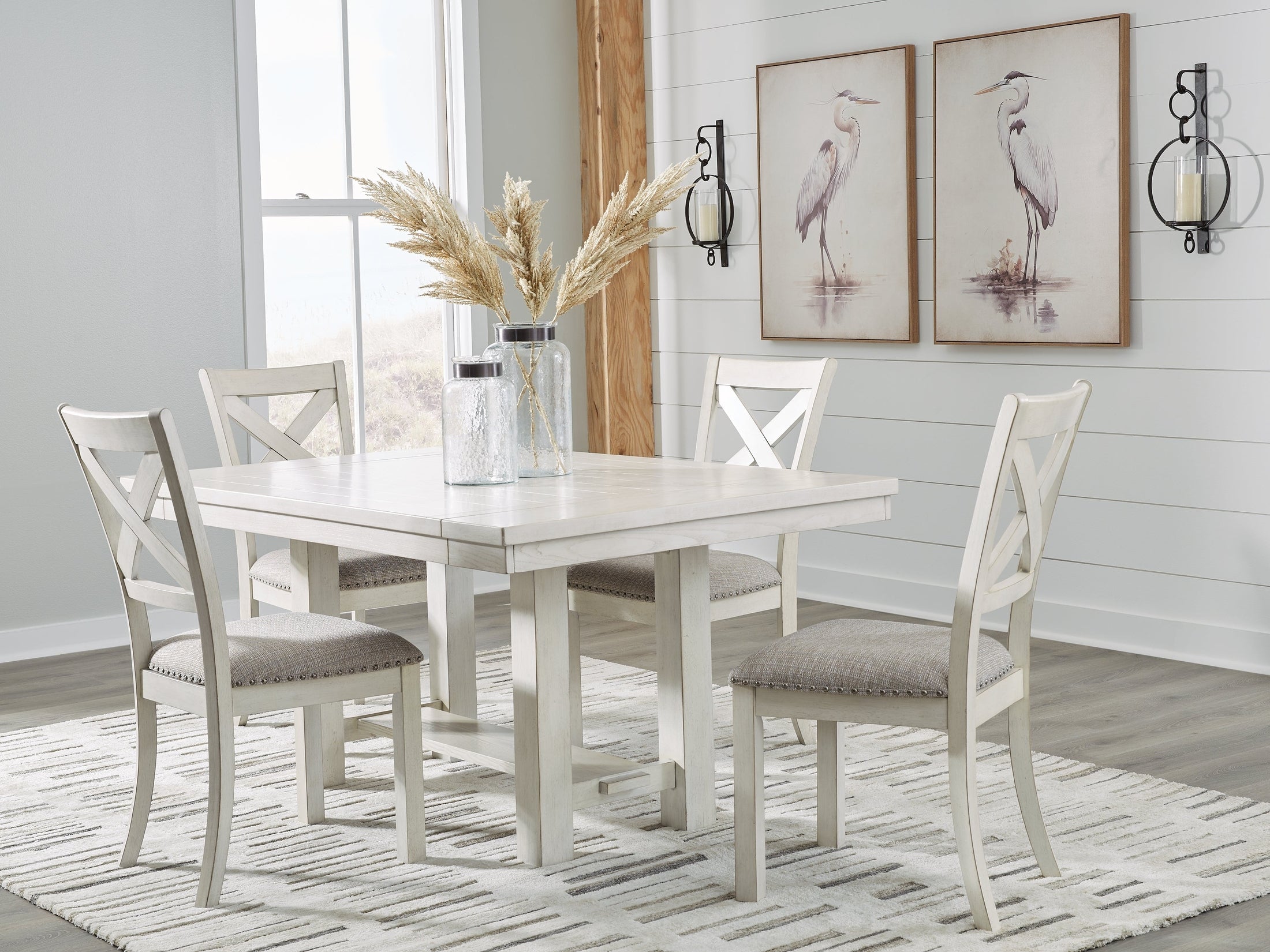 Robbinsdale Antique White Dining Table w/4 Chairs