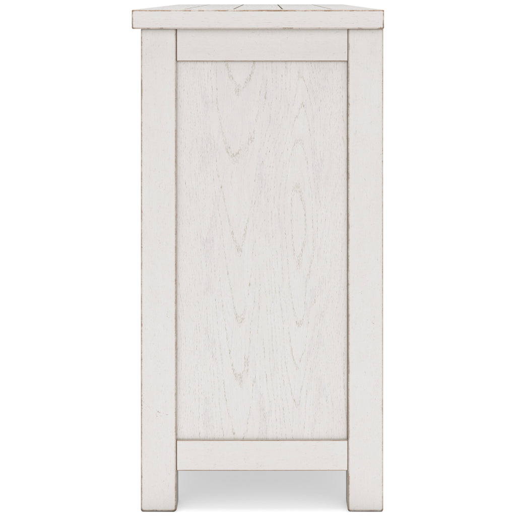 Robbinsdale Counter Height Dining Table, 4 Barstools and Server, Antique White