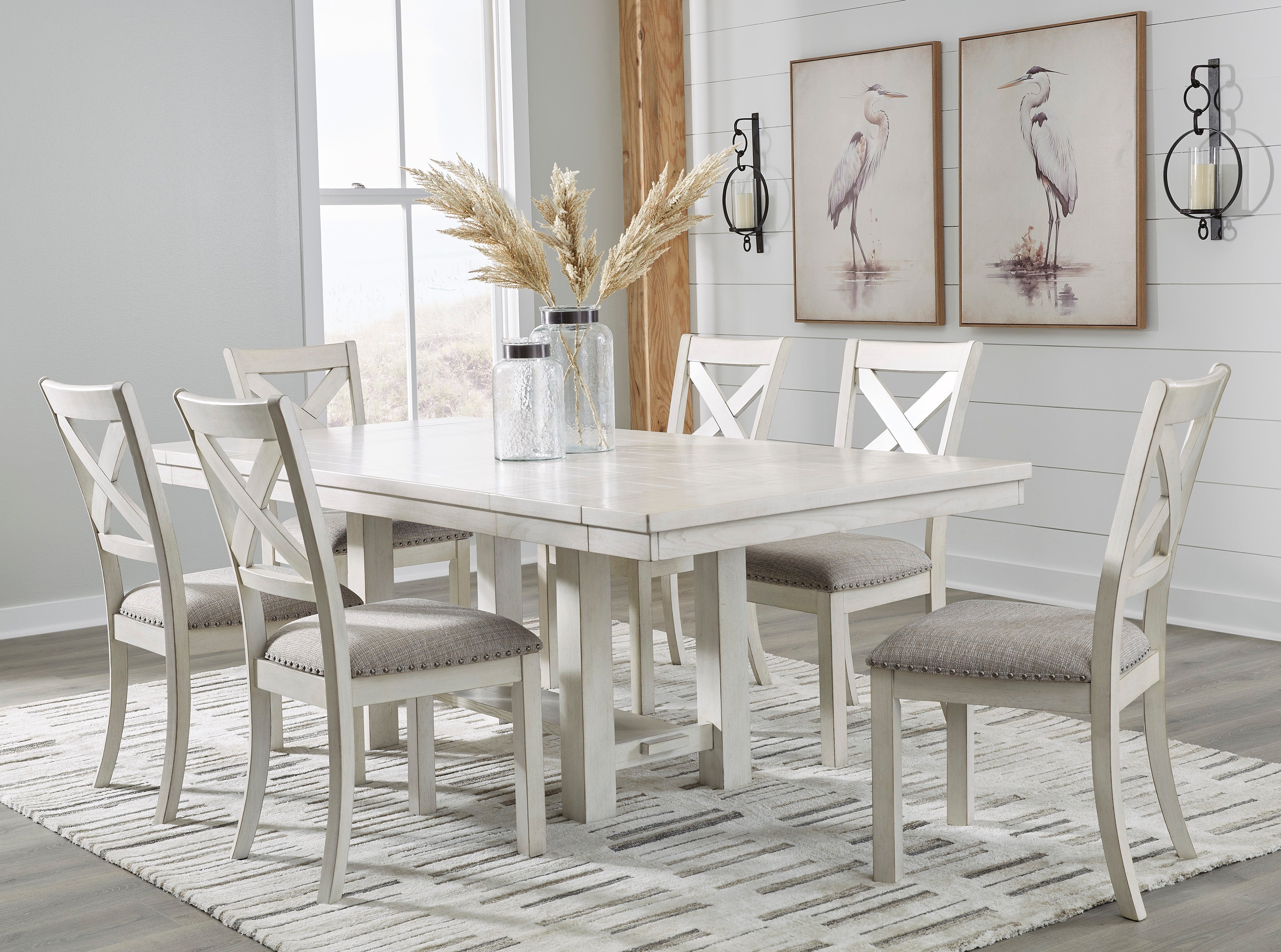 Robbinsdale Antique White Dining Table w/6 Chairs