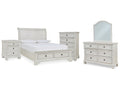 Robbinsdale Full Storage Sleigh Bedroom Set, Antique White
