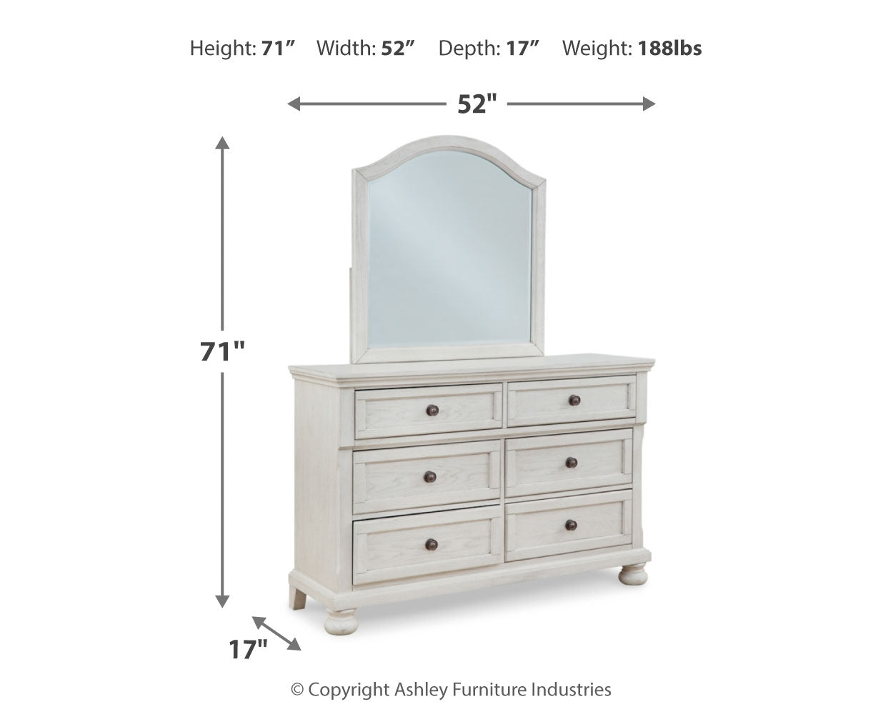 Robbinsdale Full Storage Sleigh Bedroom Set, Antique White
