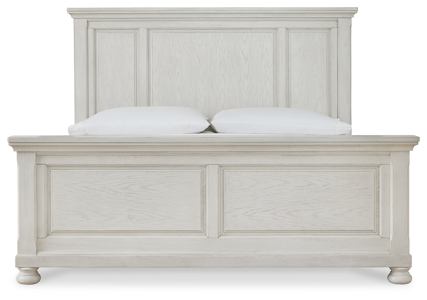 Robbinsdale King Panel Bed & Dresser & Mirror & Chest & 2 Nightstands, Antique White