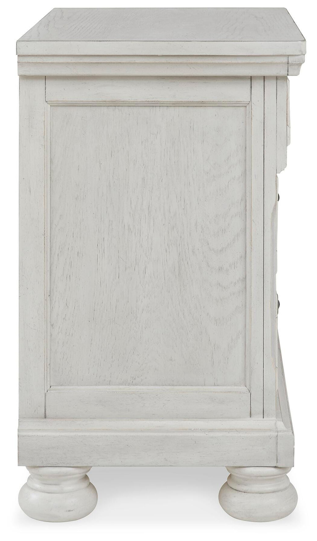 Robbinsdale King Panel Storage Bed, Dresser, Chest and 2 Nightstands, Antique White