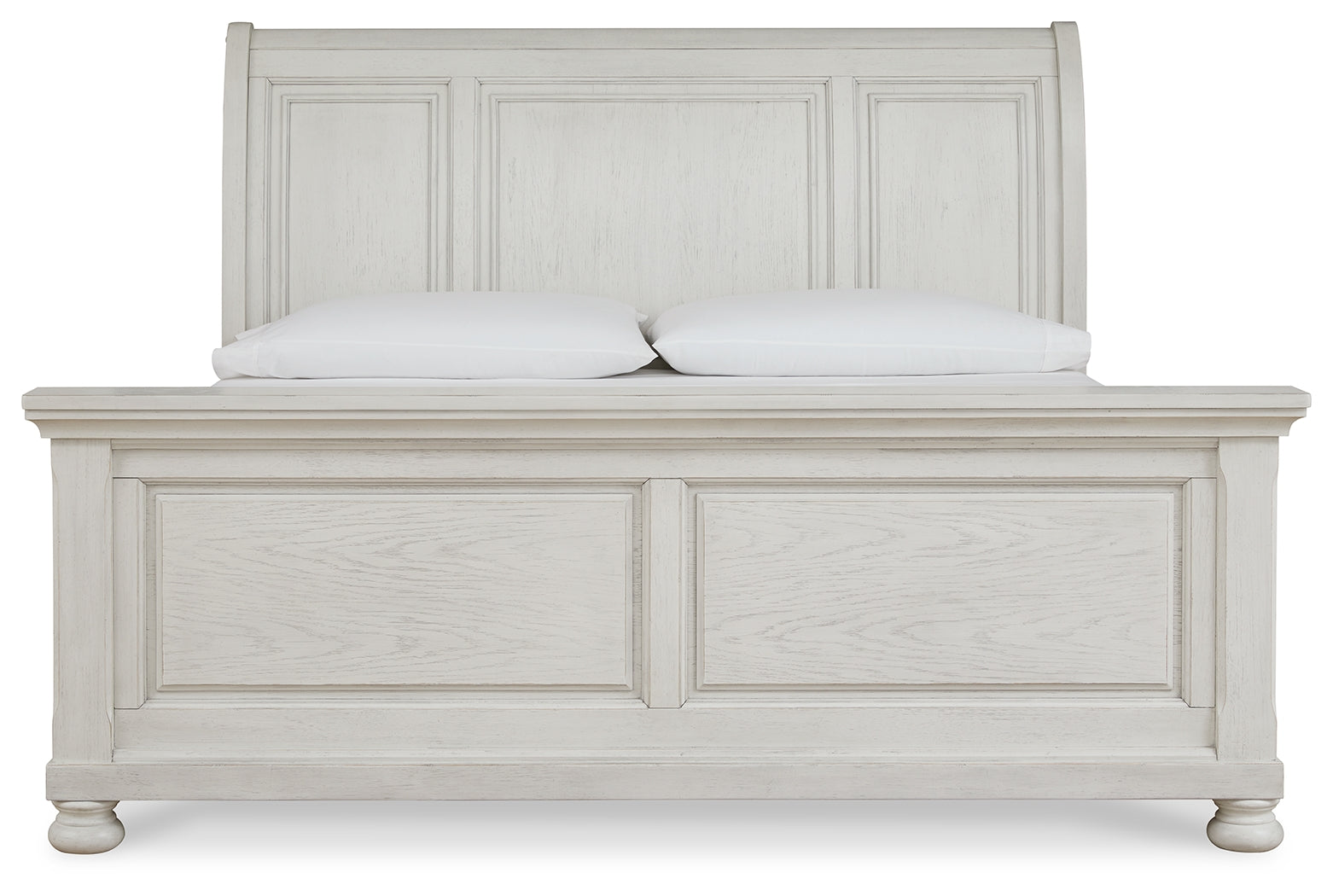 Robbinsdale Antique White King Sleigh Bed