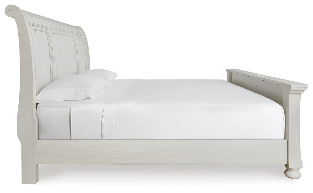 Robbinsdale King Sleigh Bedroom Set, Antique White