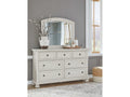 Robbinsdale Antique White Mirrored Dresser w/ 7 Drawers