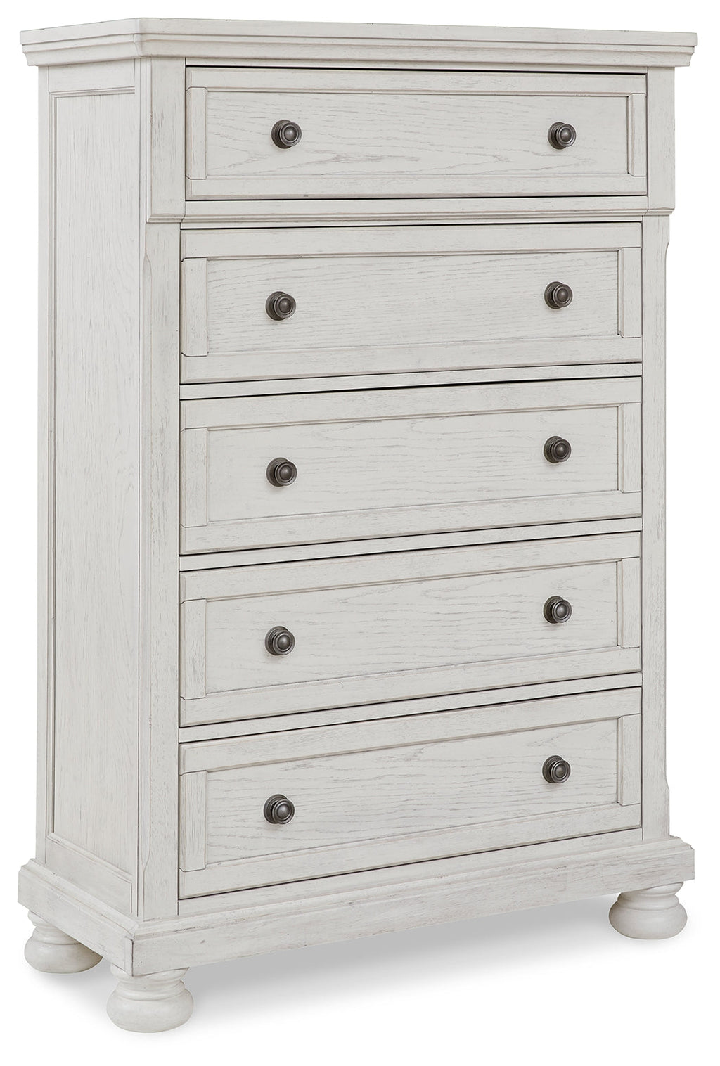 Robbinsdale Queen Panel Bed & Dresser & Chest & 2 Nightstands, Antique White