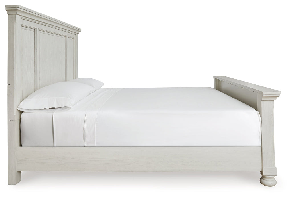 Robbinsdale Antique White Queen Panel Bed