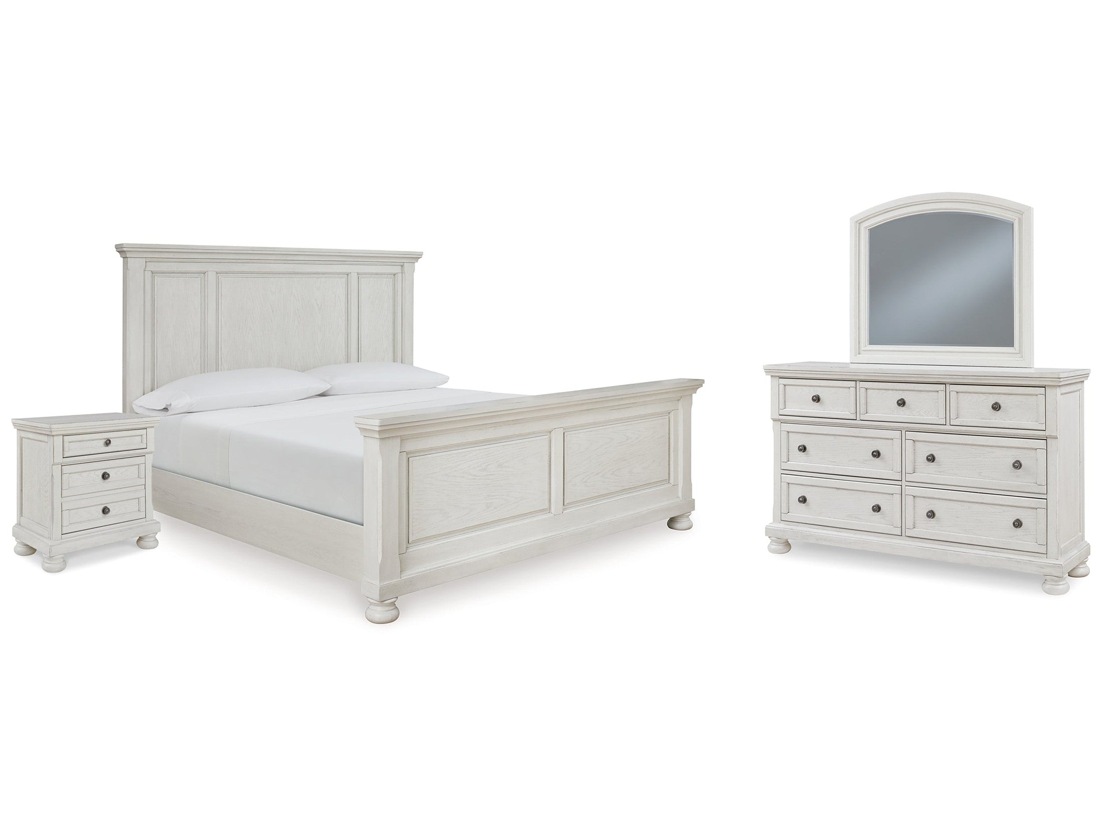 Robbinsdale Queen Panel Bedroom Set, Antique White