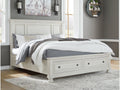 Robbinsdale Antique White Queen Panel Storage Bed